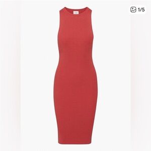 Aritzia Wilfred Moonstruck Midi Dress Rosy Red Size M